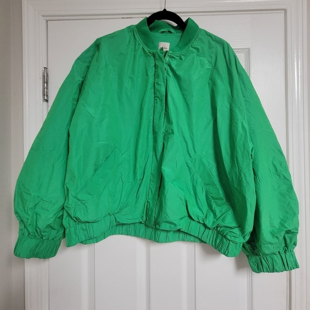 Maeve Anthropologie Ballon- Sleeve Bomber Jacket Size Medium.